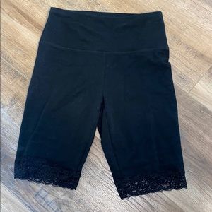 Biker shorts with lace trim (never worn)